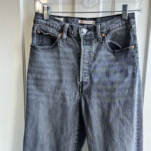 Levi's Ribcage Straight Ankle Jeans You Only Live Once Black - Picture 3 of 13